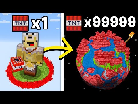 Minecraft Mais mes TNT = la TAILLE DU MONDE !