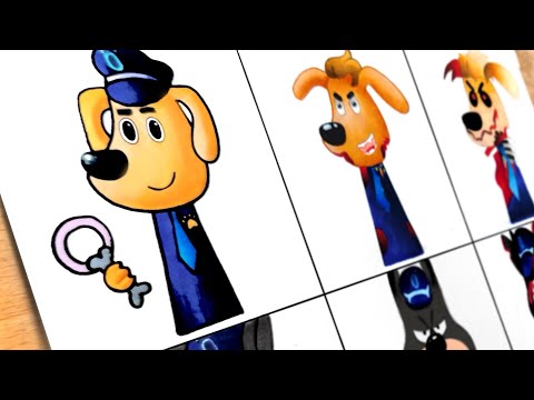 Drawing Sprunki OC: Sheriff Labrador / Officer Doberman Phase 1 To Phase 3 ( Sprunki Incredibox )