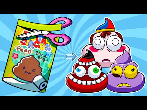 [🐾paper diy🐾] Amazing Digital Circus ASMR Squishy Poop Blind Bag Unbox 🎁 Craftybunnies Arts & Crafts