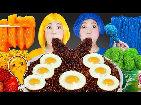 SPICY BULDAK RAMEN, KOREAN FRIED CHICKEN & TTEOKBOKKI COMBO! Ultimate K-Food Mukbang 🔥 | MUKBANG HIU