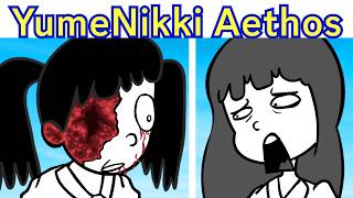 FNF YUME NIKKI AETHOS + LYRICS + ENDING (Monoko vs Monoe // Fate Reborn ft. Madotsuki)