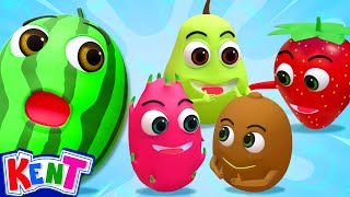 Ten Fruits Rolling On The Shelf Song 🍑🍉+ More Nursery Rhymes & Kids Songs | Kent The Elephant