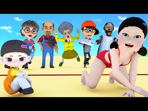 Scary Teacher 3D vs Squid Game Nick and Tani vs Baby Rescue The Mermaid 5 Times Challenge Who Win?