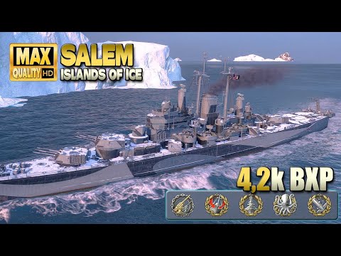 Cruiser Salem  Excellent 4200 base XP game   World of Warships
