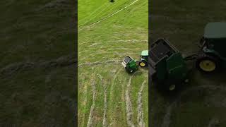 Round Baling Pasture Hay With a Birds Eye View! #farming #tractor #dairyfarm #farmblog #farmnews