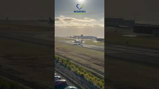 Beautiful morning landing at Madeira Airport