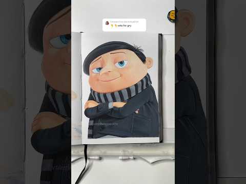 ASMR Drawing Gru from Despicable me and Minion #sketchbook #asmr