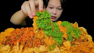 MUKBANG MIE GACOAN AYAM GEPREK SAMBAL IJO YANG LAGI VIRAL