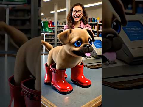 Dog's "Rain or Shine" Plan! Buys Rain Boots to Share Rainy Day Joy with Owner! 🌧️❤️#shorts #cute