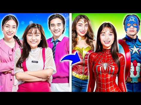 My Family Became Superheroes Family! I Extreme Makeover From Nerd To Gwen Stacy