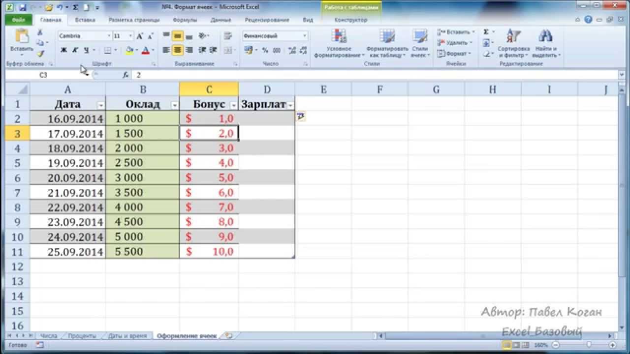 Курс Excel_Базовый - Урок 6. Форматирование таблиц в Excel