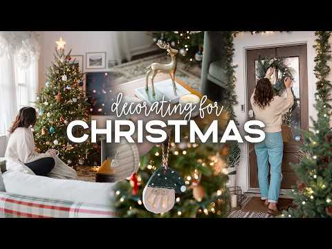 DECORATING FOR CHRISTMAS 🎄 | DIY Ornaments, Visiting A Christmas Tree Farm & Decorating The Porch