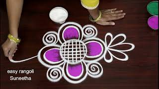 Drawing very easy and simple || Best kolam designs freehand || Festival muggulu rangoli design