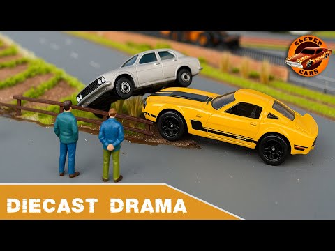 Exciting Diecast Car Crash Scene 1/64 Scale Diorama Tow Truck Rescue Model Cars