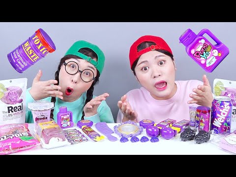 Purple Dessert Chocolate Jelly Mukbang DONA