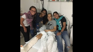 Sexy football player broke her ankle