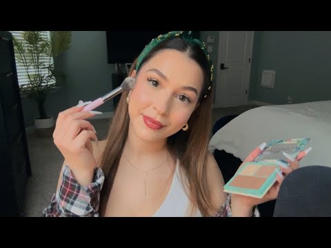 ASMR doing my makeup 🥀 whispers + tapping ✨