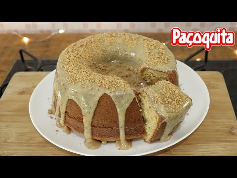 BOLO DE PAÇOCA COM COBERTURA MARAVILHOSA