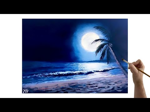 MOON PAINTING TUTORIAL ACRYLIC - acrylic painting...