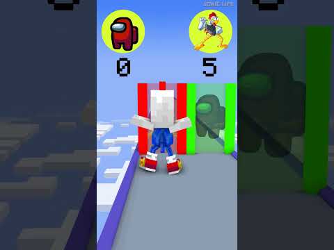 HELP SONIC EAT CHALLENGE ESCAPE FROM CHICKEN with Sonic #minecraft #shorts
