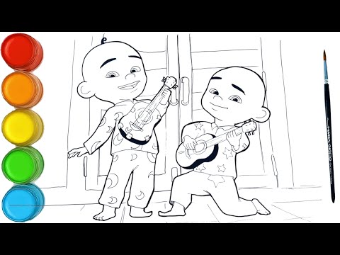 Menggambar Upin & Ipin Musim 19 - Jadi Pengamen Jalanan | Upin Ipin Terbaru 2025
