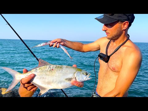 Un'OTTIMA Pescata in Mare da Riva! Spinning in una STRANA Mangianza [PERSONAL BEST]