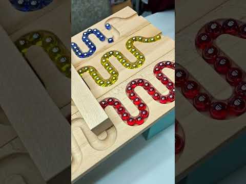 Marble Run Race ASMR Colored Balls Wooden Wave  #marblerunrace #marblerun #giwala