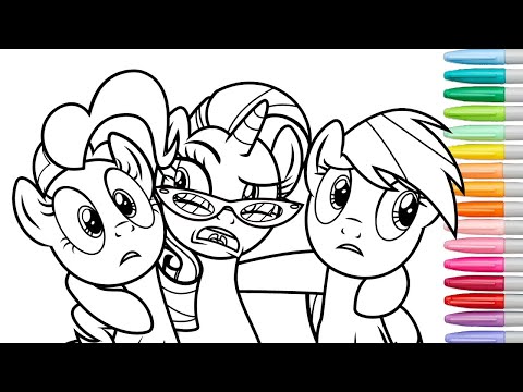 My Little Pony Coloring Videos Rainbow Dash Pinkie Pie Rarity | @RainbowSplash