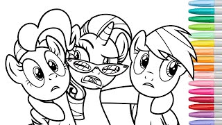 My Little Pony Coloring Videos Rainbow Dash Pinkie Pie Rarity | @RainbowSplash