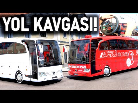 OTOBÜSLE YOL VERMEDİ ! KAVGA ETTİK ETS 2 MOD Logitech G29