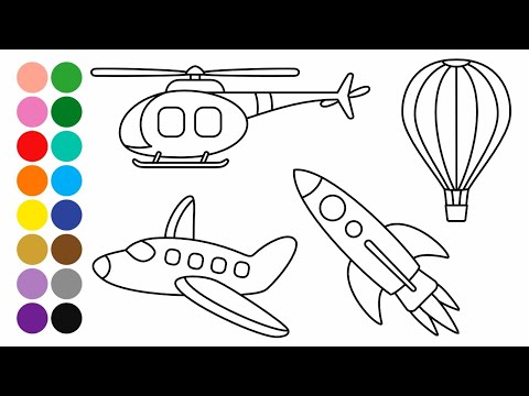 TRANSPORTES - Aprende a dibujar y colorear para niños - Dibujos para niños - Dibujo fácil para niños