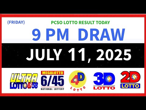 Lotto Result Today 9pm Draw July 11, 2025  Pcso