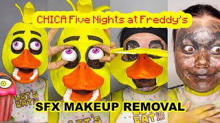 CHICA from Five Nights at Freddy's SFX Makeup Removal 🐥 #FNAFMakeup #FNAFMovie #SFXMakeupRemoval