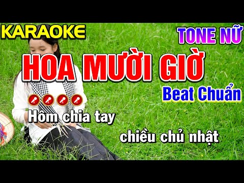 Hoa Mười Giờ Karaoke Bolero Nhạc Sống Tone Nữ ( BEAT CHUẨN ) | Nàng Thơ Karaoke