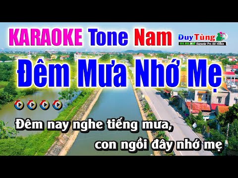 Karaoke || Đêm Mưa Nhớ Mẹ – Tone Nam || Nhạc Sống Duy Tùng
