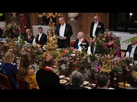 Discurso de Donald Trump e Rei Charles III durante jantar no castelo de Windsor [LEGENDADO]