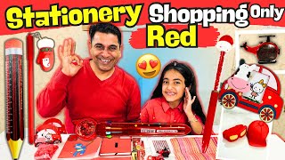 Stationery Shopping!😍🎀✨*ONLY RED*| Buying Everything in One Color😍 #samayranarula #stationery #vlog