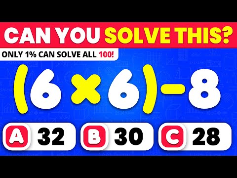 Only 1% Can Beat This Maths Quiz! ➗💯 | 100 Questions: Easy to Impossible
