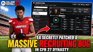 EA Secretly Patched a MASSIVE Recruiting Bug in CFB 27 Dynasty