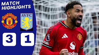 Man United vs Aston Villa (3-1) HIGHLIGHTS | Casemiro, Cunha Goal & Sesko Goal vs Aston Villa.