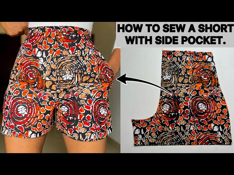 How to Cut and Sew a Short with Pocket following @KimDave Beginners Friendly Short Pattern.