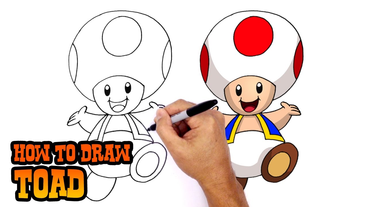 How to Draw Toad - Super Mario Bros