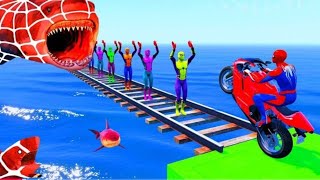 Superhero Spiderman vs Spiderman , hulk ,stunt race 💪#superhero #spiderman #gta5