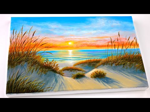 Acrylic Painting Tutorial: Capture the Beauty of Ocean Sand Dunes