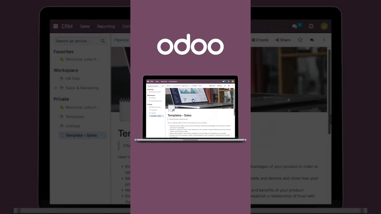 Save time by configuring your own email templates with the Knowledge application 👌 #odoo | 2/28/2023

