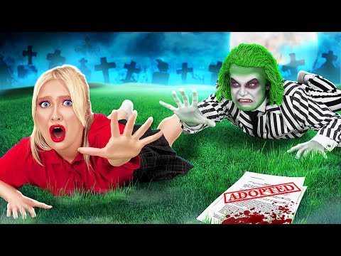 OH NEIN 😱 VON BEETLEJUICE ADOPTIERT?! 🦹‍♂️ Gute vs. Miese Eltern-Tipps! Lustiges auf 123 GO! FOOD