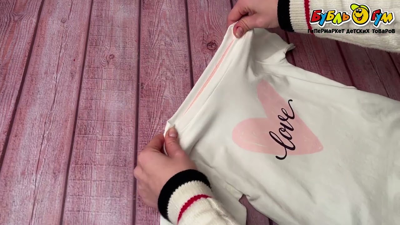 Футболка Lanson Kids с надписью Love белая - видео