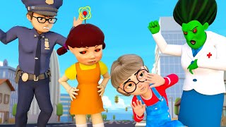 Doll Suqid Game and Father Nick Policeman | Scary Teacher 3D Family Story