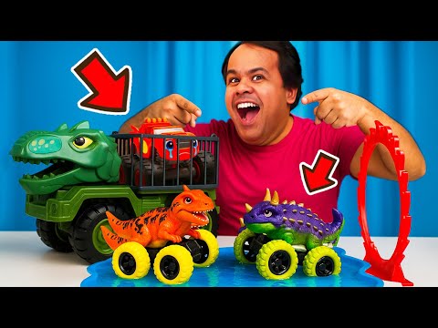 Que salto maravilhoso! 🚗 Vamos pular na piscina com Blaze e os carrinhos dinossauros!