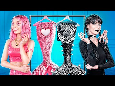 Nerd Wednesday Addams und Love wollen Meerjungfrauen sein! Schockierende MakeOver-Tricks und Hacks